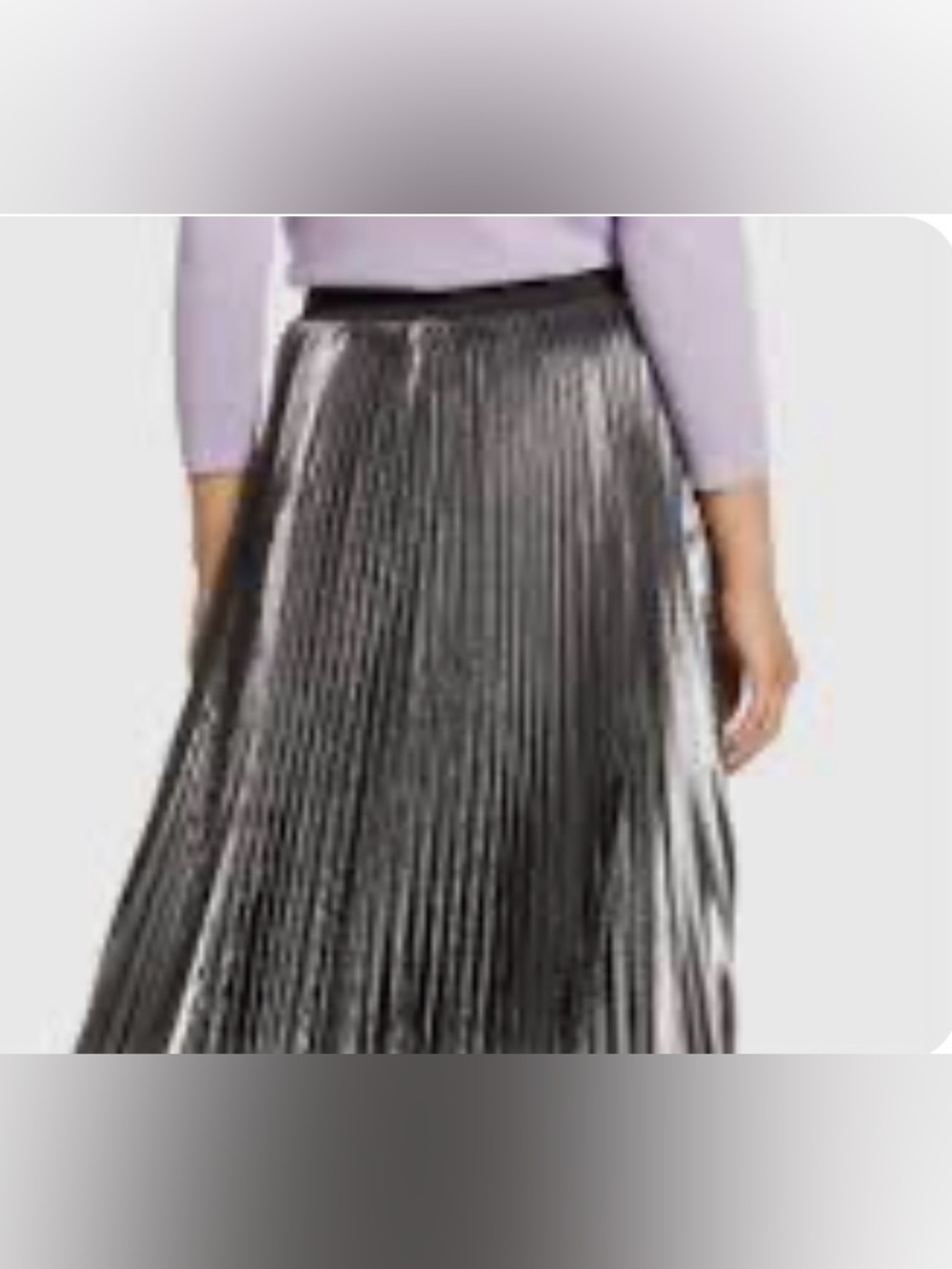 Halogen Metallic Pleated Midi Skirt